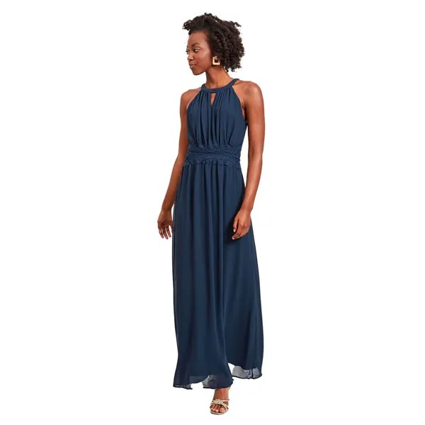 Платье Vila Milina Halter Neck Maxi, синий