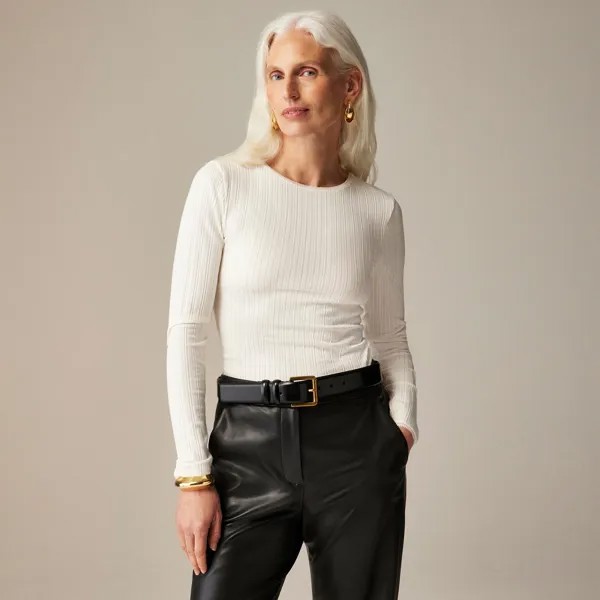 Футболка с длинными рукавами и ажурным узором J.Crew, белый