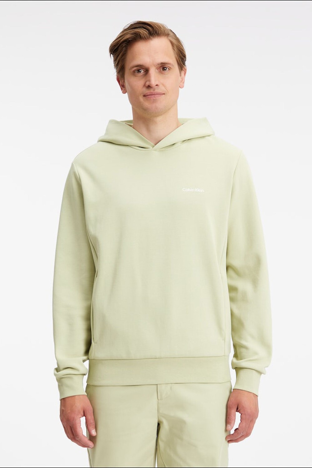 Зеленое худи с логотипом Calvin Klein, зеленый