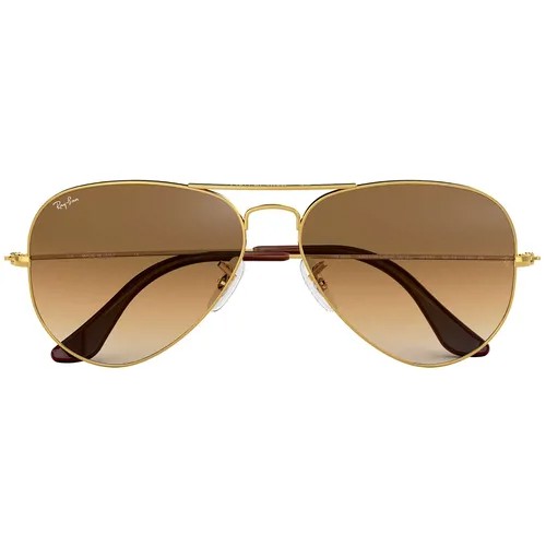 Солнцезащитные очки Ray-Ban, авиаторы, оправа: металл, складные, с защитой от УФ, градиентные, золотой