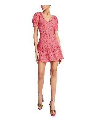 BETSEY JOHNSON Женское розовое мини-платье с рукавами-пуф и V-образным вырезом + расклешенное платье XXL