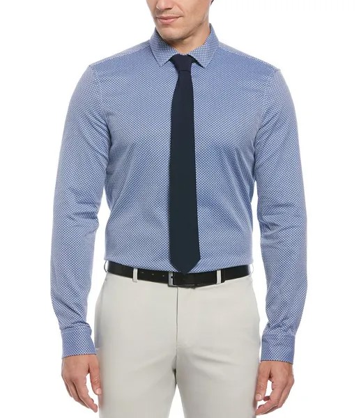 Рубашка Perry Ellis с геопринтом и длинными рукавами, синий