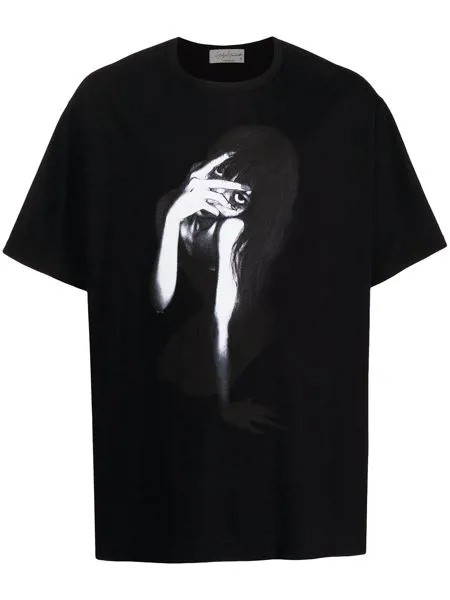 Yohji Yamamoto футболка с графичным принтом