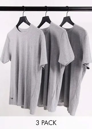 Набор из 3 серых футболок для дома Threadbare-Серый