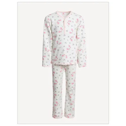 Пижама Ивашка, размер 128, белый, розовый