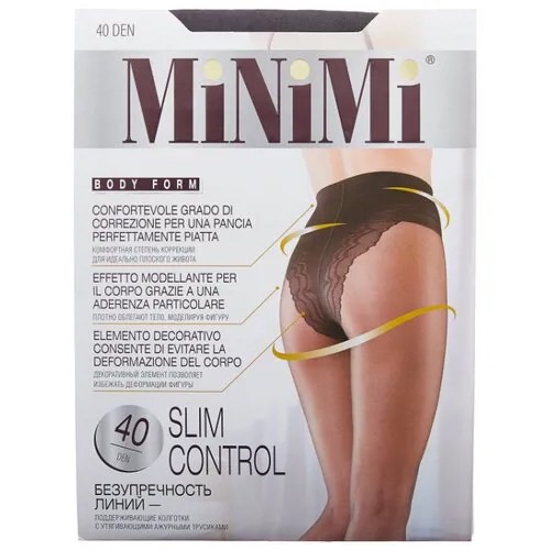 Колготки MiNiMi Slim Control 40 den, размер 4-L, fumo (серый)