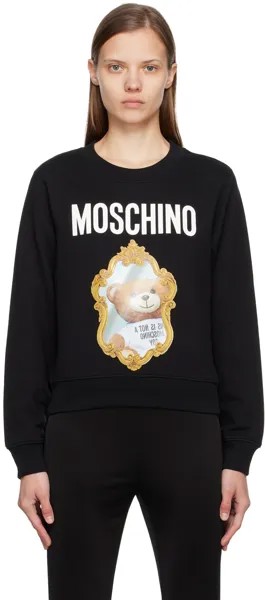 Черный свитшот с принтом Moschino