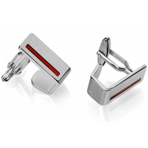 Запонки Lanvin rhodium/red, LV 9823/9, серебро 925.