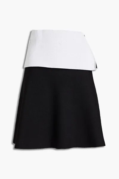 Двухцветная мини-юбка из понте Proenza Schouler, черный