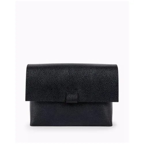 Женская сумка через плечо из натуральной кожи черная A005 black grain
