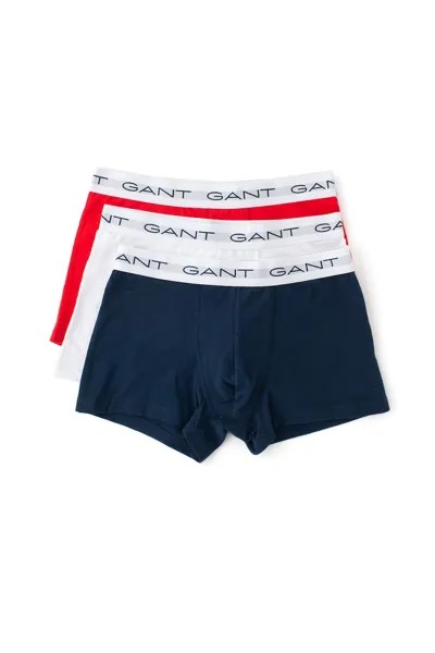 Боксеры с логотипом, 3 пары Gant, белый