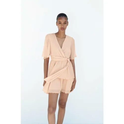 Сарафан Zara, размер XL, розовый, бежевый