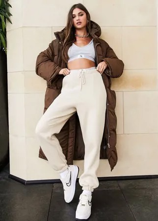 Коричневый пуховик со сборками на рукавах ASOS DESIGN