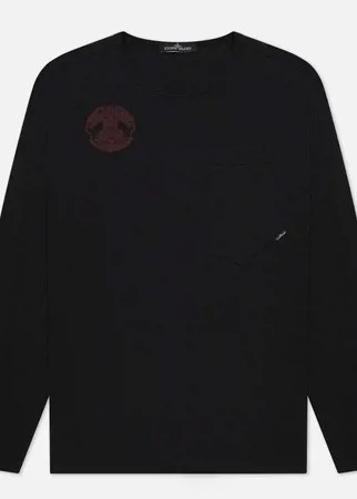 Мужской лонгслив Stone Island Shadow Project Printed Catch Pocket Mako, цвет чёрный, размер M