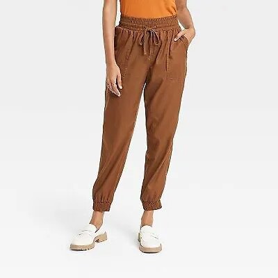Женские спортивные брюки из плетеной ткани до щиколотки с высокой посадкой — A New Day Brown XL