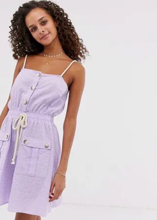 Сарафан мини с завязкой на талии ASOS DESIGN-Фиолетовый
