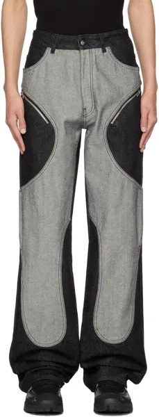 Черно-серые джинсы с обратным краем HELIOT EMIL