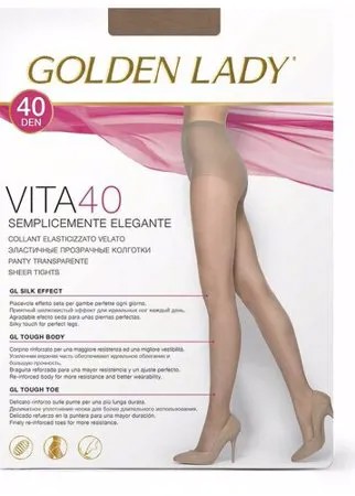 Колготки Golden Lady Vita, 40 den, размер 5/5XL, бежевый