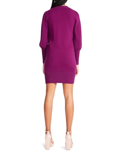 Платье Betsey Johnson Mock Neck Wrap Front Sweaterdress, цвет Magenta