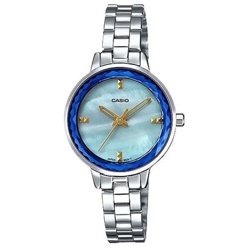 Наручные часы CASIO Collection LTP-E162D-2A, серебряный, голубой