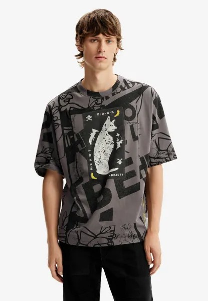 Футболка с принтом Cat Letters Desigual, черный