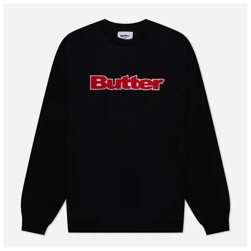 Мужская толстовка Butter Goods Chenille Logo Crew Neck чёрный, Размер S