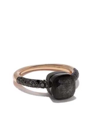 Pomellato кольцо из золота и титана Nudo с обсидианом и бриллиантами