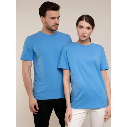 Футболка Uzcotton футболка мужская UZCOTTON однотонная базовая хлопковая, размер 42-44\XS, голубой