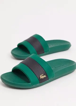Шлепанцы с логотипом (золотистый/зеленый) Lacoste