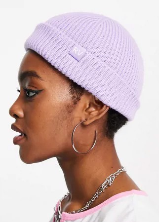 Сиреневая шапка-бини крупной вязки из переработанных материалов в стиле унисекс Reclaimed Vintage Inspired-Фиолетовый цвет