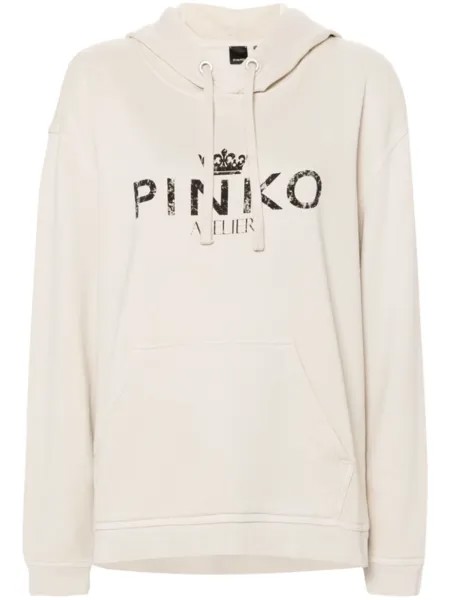 PINKO толстовка Bassani с капюшоном, нейтральный цвет