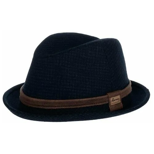 Шляпа Herman, шерсть, подкладка, размер 59, синий, серый