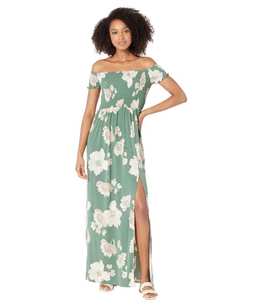 Платье Bebe, Off Shoulder Slit Maxi Dress