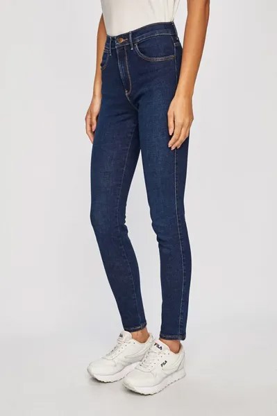 Джинсы скинни Night Blue с высокой посадкой Wrangler, темно-синий