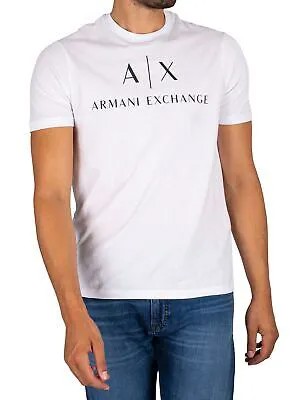 Мужская футболка с принтом логотипа Armani Exchange, белая