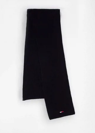 Черный базовый шарф в рубчик Tommy Jeans-Черный цвет
