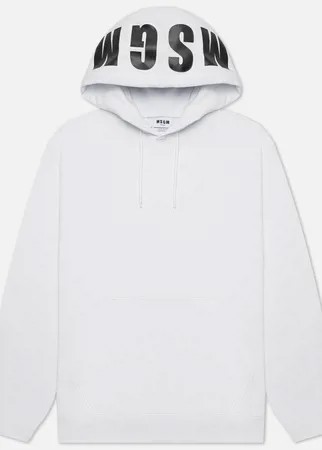 Мужская толстовка MSGM Maxilogo Hoodie, цвет белый, размер M