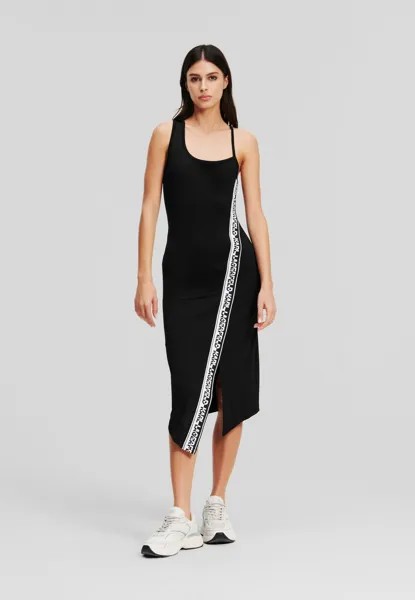 Платье из джерси Asymmetric KARL LAGERFELD, черный