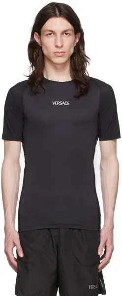 Черная футболка Greca Versace Underwear