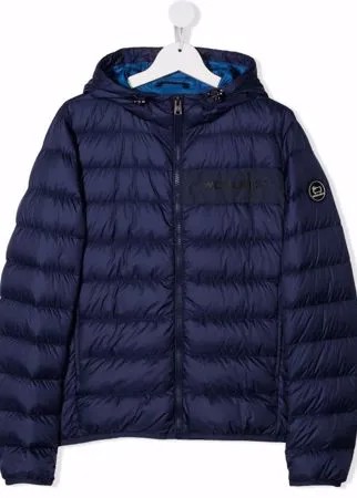 Woolrich Kids пуховик с нашивкой-логотипом