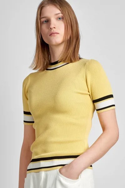 Джемпер с коротким рукавом из фактурного трикотажа VASSA&Co