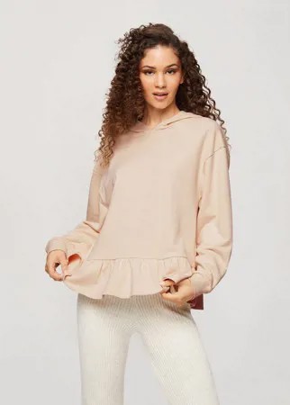 Кремовый худи с оборками по краю Miss Selfridge-Белый