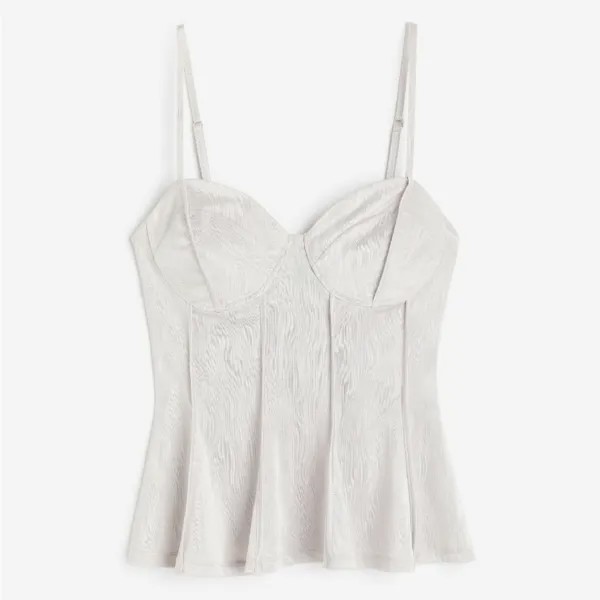 Топ H&M Corset-style Bustier, светло-серый