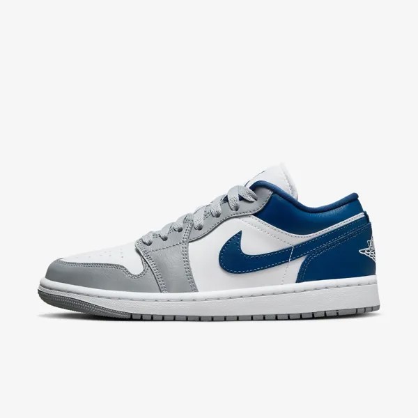 Jordan 1 Low White Grey Blue DC0774-042 WMNS Shoes Кроссовки