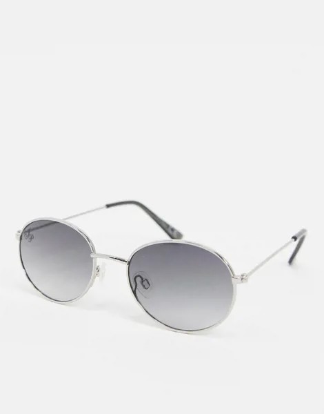 Серебристые солнцезащитные очки в круглой оправе Jeepers Peepers-Серебристый