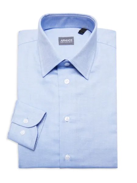 Фактурная классическая рубашка Armani Collezioni, синий