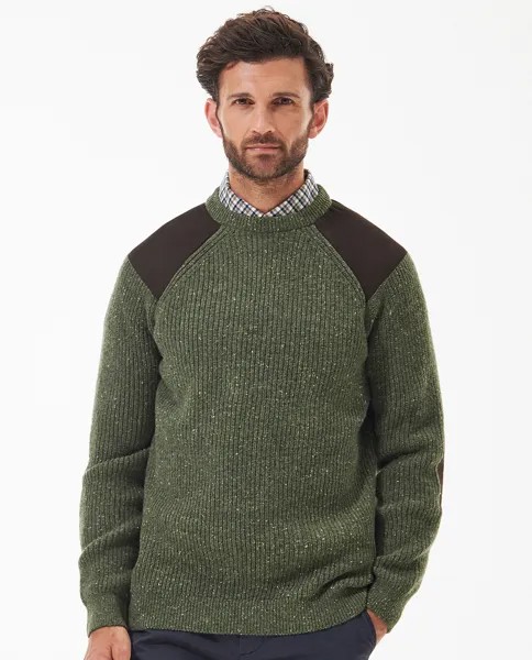 Мужской свитер с круглым вырезом реглан с длинными рукавами Barbour, светло-зеленый