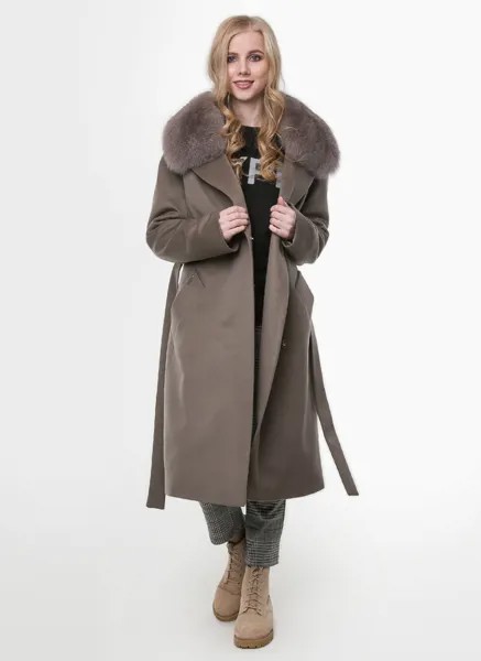 Пальто женское idekka 28998 коричневое 44 RU