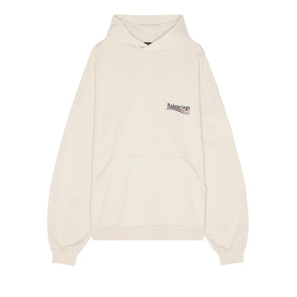 Худи большого кроя Balenciaga Светло-бежевый