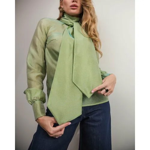 Блуза ZATE, размер M, зеленый